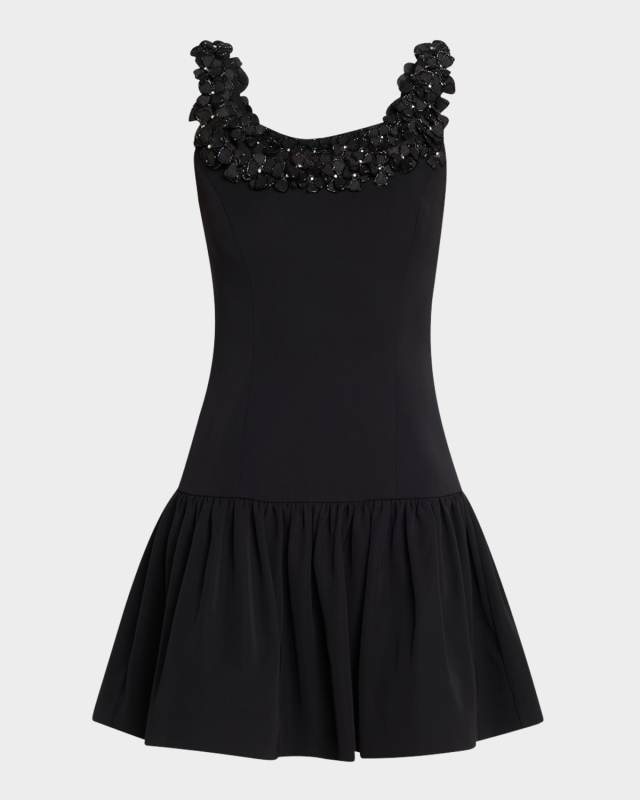 Lenna Floral-Embellished Mini Dress